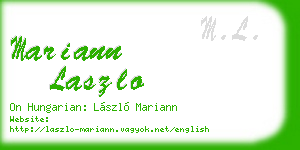mariann laszlo business card