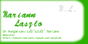 mariann laszlo business card